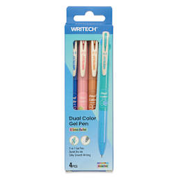 Writech Dual Color Gel Pens - Set of 4, Assorted No. 2