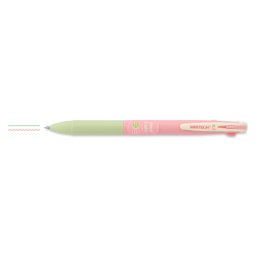 Writech Dual Color Gel Pen - Coral Pink/Leaf Green, with swatches