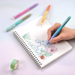 Writech Dual Color Gel Pens and Sets, in use