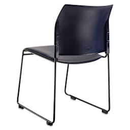 NPS Cafetorium Vinyl Stack Chair - Blue, back of chair