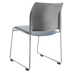 NPS Cafetorium Vinyl Stack Chair - Blue/Grey, back of chair