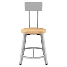 NPS Titan Stool - 18", with Backrest, Wood Seat