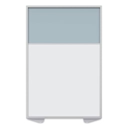 Ghent Floor Partition - Magnetic Porcelain and Silver Vinyl Panel, 72" x 48"