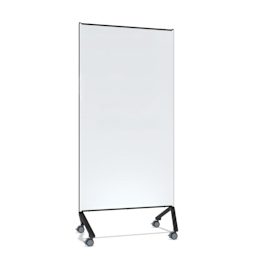 Ghent Pointe Mobile Glassboard - White/Black, 36" x 77"