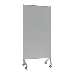 Ghent Pointe Mobile Glassboard - Gray/Silver, 36" x 77"