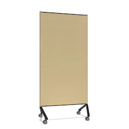 Ghent Pointe Mobile Glassboard - Beige/Black, 36" x 77"