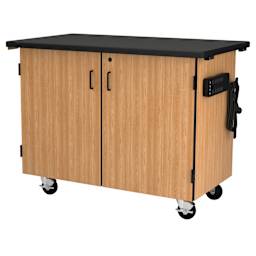 NPS Mobile Storage Cabinet - Cart with Shelves, front of cart
