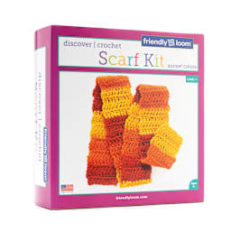Friendly Loom Discover Crochet Scarf Kit - Sunset front of packaging
