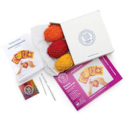 Friendly Loom Explore Crochet Granny Square Kit - Sunset contents
