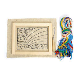 Friendly Loom Discover Rug Hooking Kit - Rainbow, 5" x 7" contents