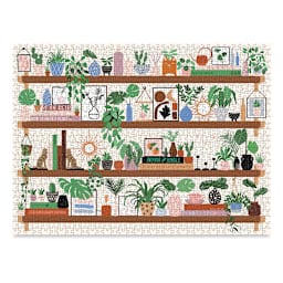 Galison Plant Shelfie 1,000 Piece Puzzle, Finished Puzzle