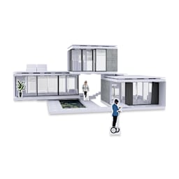Arckit 200 sqm. Architectural Model Building Kit (finished example with paper figures)