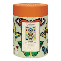 Cavallini Butterflies 240 Piece Mini Puzzle - 10-1/2" x 14", back of packaging