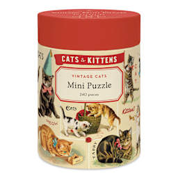 Cavallini Vintage Cats 240-Piece Mini Puzzle - 10-1/2" x 14", front of packaging
