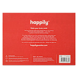 Happily Puzzles 1000-Piece Stationery Jigsaw Puzzle, back of packaging