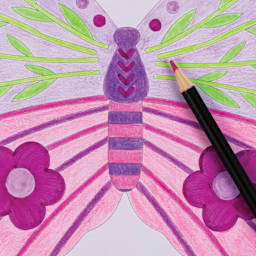 Brea Reese Vivid Mixed Media Coloring Pad - Butterfly, 7.8" x 9.6", close-up
