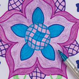 Brea Reese Vivid Mixed Media Coloring Pad - Tile, 9.5" x 9.7", close-up