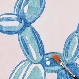 Brea Reese Vivid Mini Paint-by-Number Kit - Balloon Dog, finished kit