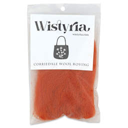 Wistyria Editions 100% Wool Roving - Pumpkin, 14" - front of packaging