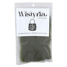 Wistyria Editions 100% Wool Roving - Forest Green, 14" - front of packaging