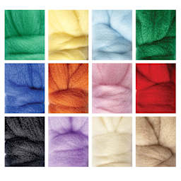 Folia Rainbow Felting Wool - Set of 12 Colors, 350 g