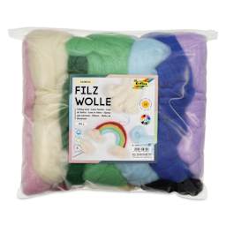 Folia Rainbow Felting Wool - Set of 12 Colors, 350 g front of packaging