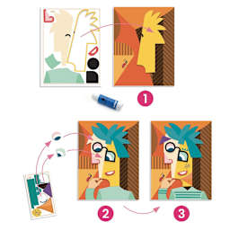 Djeco Inspired By Square Heads Collage and Stickers Kit