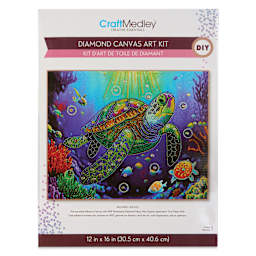 Craft Medley Diamond Painting Canvas Art Kit - Turtle - front of packaging