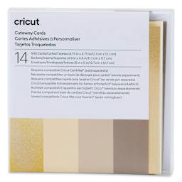 Cricut Cutaway Cards, Inserts, and Envelopes - Neutrals, Pkg of 14, front of the packaging. 