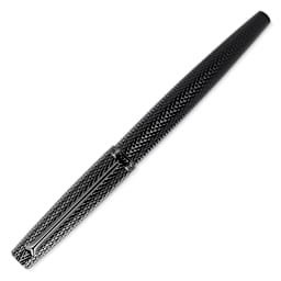 Diplomat Viper Fountain Pen - Black Guilloche, cap on
