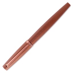 Diplomat Viper Fountain Pen - Brown Guilloche, cap on