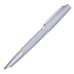 Diplomat Viper Fountain Pen - Silver Guilloche, side view