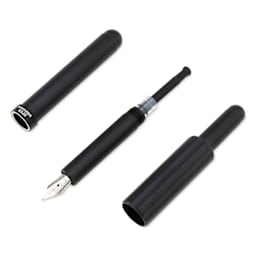 Monteverde Axis Fountain Pen - Matte Black, Medium Nib, separated (image may show a different size nib)