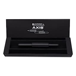 Monteverde Axis Fountain Pen - Matte Black, Broad Nib, in packaging