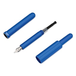 Monteverde Axis Fountain Pen - Matte Blue, Medium Nib, separated (image may show a different size nib)