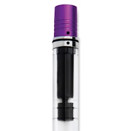 Monteverde MP1 Stub Fountain Pen - Purple Frost, close up of piston system