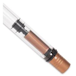 Monteverde MP1 Omniflex Fountain Pen - Mocha Mousse, close up of piston system