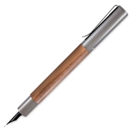 Monteverde Ritma Fountain Pen - Walnut, Fine Nib, side view (image may show a different size nib)