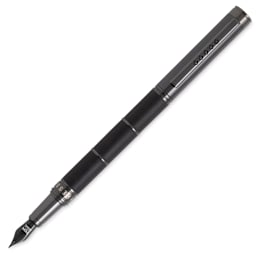 Tom Hessin Revolution Collection Fountain Pen - Charcoal Ebony, Extra Fine Nib, posted (image may show a different size nib)