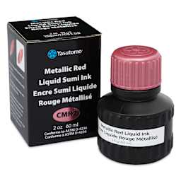 Yasutomo Liquid Metallic Sumi Ink - Red, 2 oz
