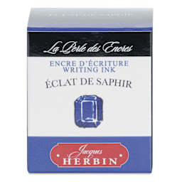 Herbin La Perle des Encres The Jewel of Inks Fountain Pen Ink - Éclat de Saphir (Sapphire Sparkle), 30 ml, front of packaging