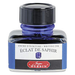 Herbin La Perle des Encres The Jewel of Inks Fountain Pen Ink - Éclat de Saphir (Sapphire Sparkle), 30 ml