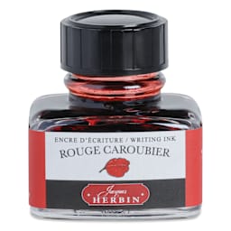 Herbin La Perle des Encres The Jewel of Inks Fountain Pen Ink - Rouge Caroubier (Carob Red), 30 ml