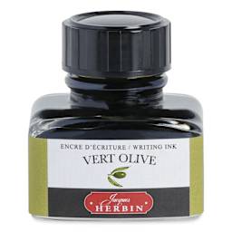Herbin La Perle des Encres The Jewel of Inks Fountain Pen Ink - Vert Olive (Olive Green), 30 ml