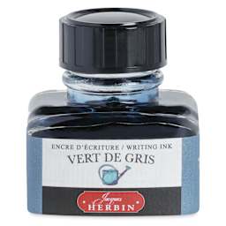 Herbin La Perle des Encres The Jewel of Inks Fountain Pen Ink - Vert de Gris (Verdigris), 30 ml