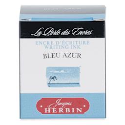 Herbin La Perle des Encres The Jewel of Inks Fountain Pen Ink - Bleu Azur (Azure Blue), 30 ml, front of packaging