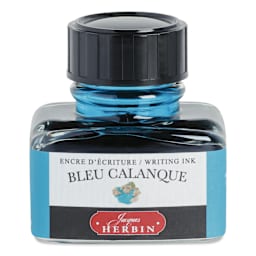Herbin La Perle des Encres The Jewel of Inks Fountain Pen Ink - Bleu Calanque (Cove Blue), 30 ml