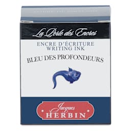 Herbin La Perle des Encres The Jewel of Inks Fountain Pen Ink - Bleu des Profondeurs (Deep Blue), 30 ml, front of packaging