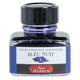 Herbin La Perle des Encres The Jewel of Inks Fountain Pen Ink - Bleu Nuit (Midnight Blue), 30 ml