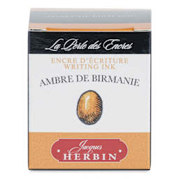 Herbin La Perle des Encres The Jewel of Inks Fountain Pen Ink - Ambre de Birmanie (Burmese Amber), 30 ml, front of packaging